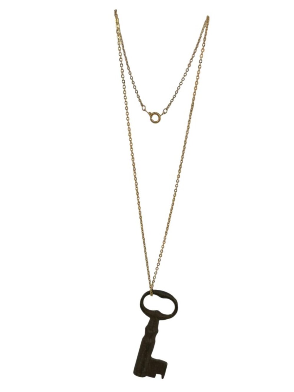 Antique Key on Dainty Chain Necklace (A9119)